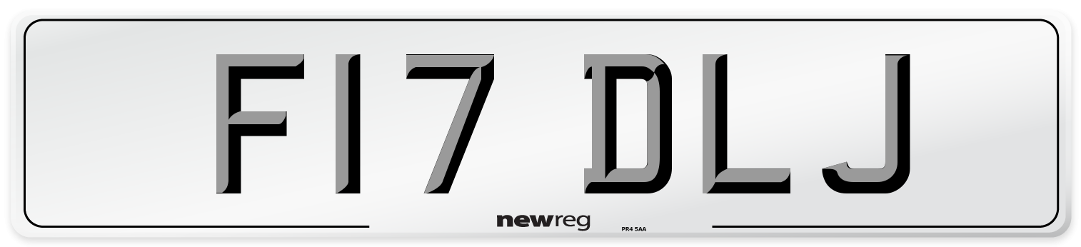 F17 DLJ Number Plate from New Reg